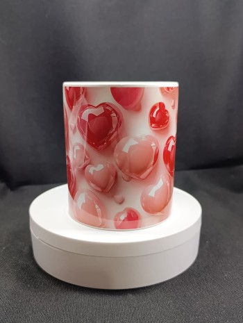 Kalp Desenli Kupa Bardak