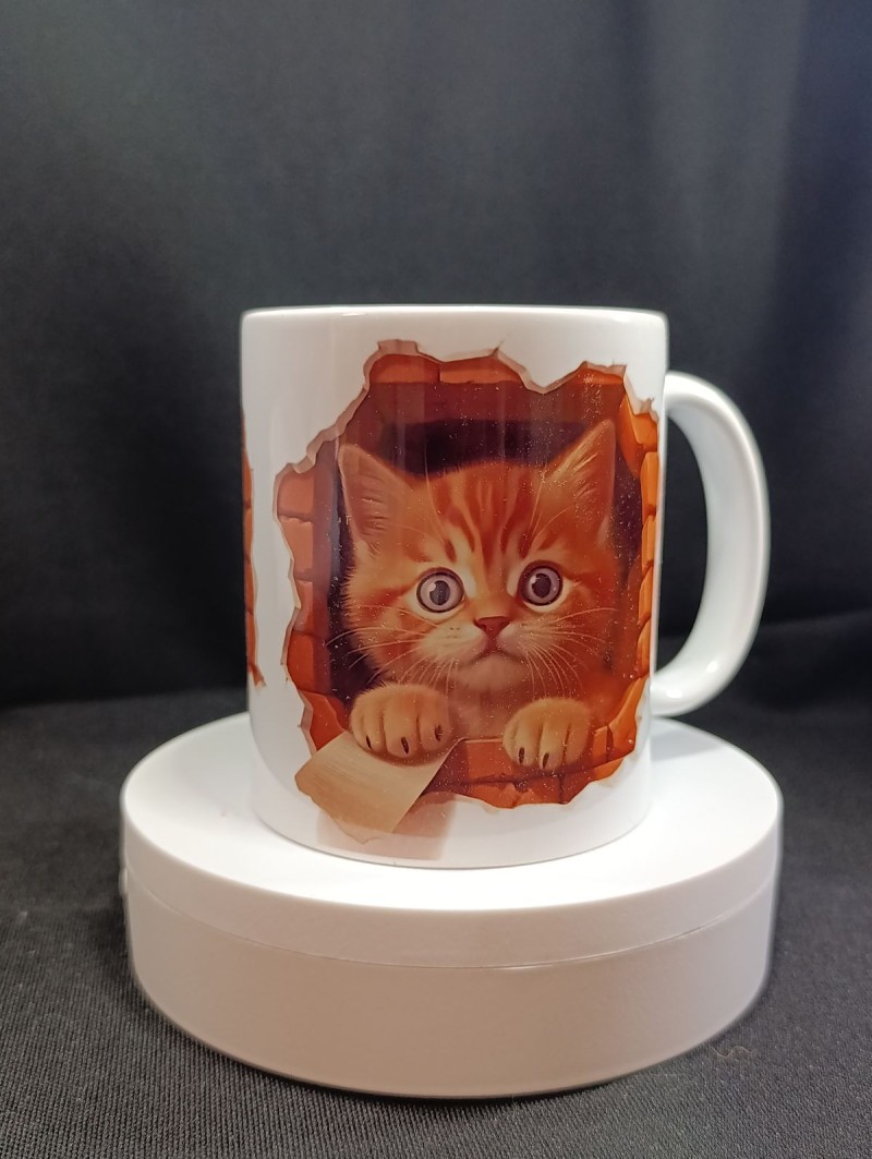 Kedicik Temalı Porselen Kupa Bardak