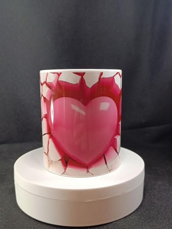 Kırık Kalp 3 Porselen Kupa Bardak