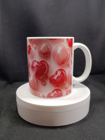 Kalp Desenli Kupa Bardak